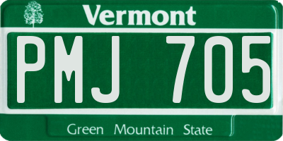 VT license plate PMJ705