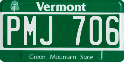 VT license plate PMJ706