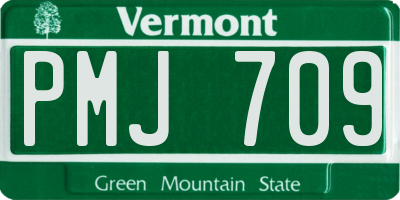 VT license plate PMJ709