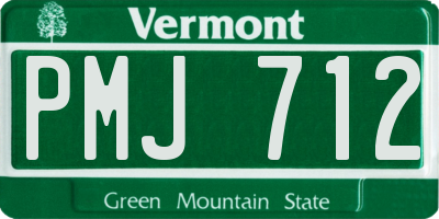 VT license plate PMJ712