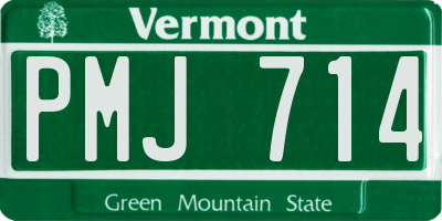 VT license plate PMJ714