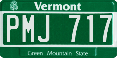 VT license plate PMJ717