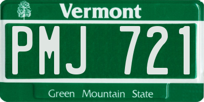 VT license plate PMJ721