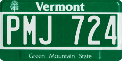 VT license plate PMJ724