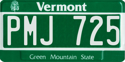 VT license plate PMJ725