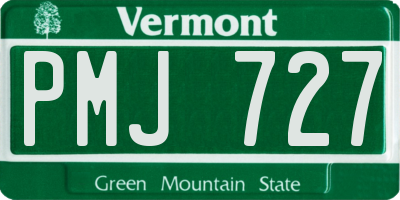 VT license plate PMJ727