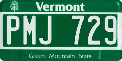 VT license plate PMJ729