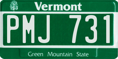 VT license plate PMJ731