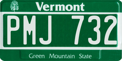 VT license plate PMJ732