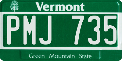 VT license plate PMJ735