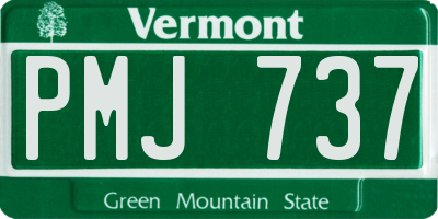 VT license plate PMJ737