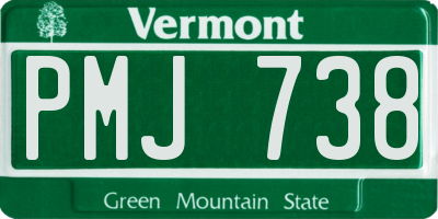 VT license plate PMJ738