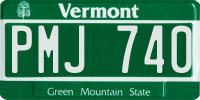 VT license plate PMJ740