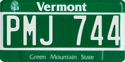 VT license plate PMJ744