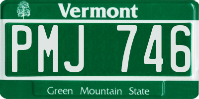 VT license plate PMJ746
