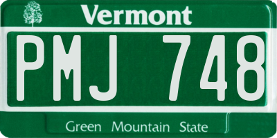 VT license plate PMJ748