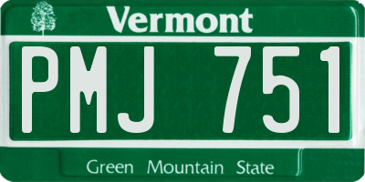 VT license plate PMJ751