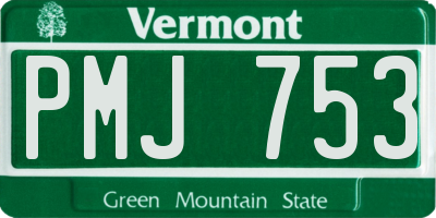 VT license plate PMJ753