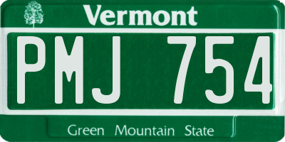 VT license plate PMJ754
