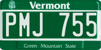 VT license plate PMJ755