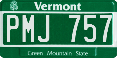 VT license plate PMJ757