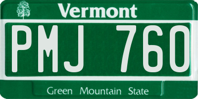 VT license plate PMJ760