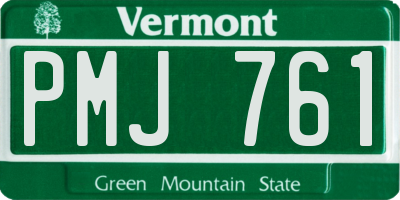 VT license plate PMJ761