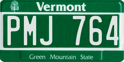 VT license plate PMJ764