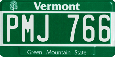 VT license plate PMJ766