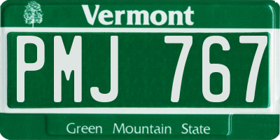 VT license plate PMJ767
