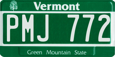 VT license plate PMJ772