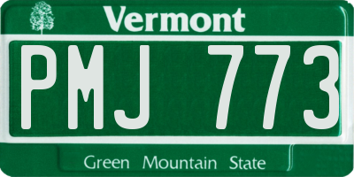 VT license plate PMJ773