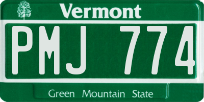 VT license plate PMJ774