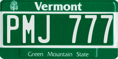 VT license plate PMJ777