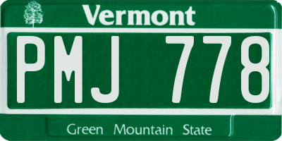 VT license plate PMJ778