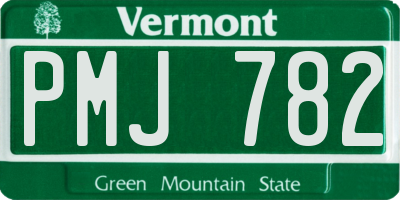 VT license plate PMJ782