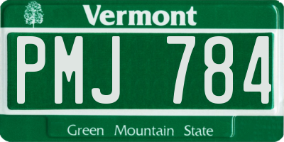 VT license plate PMJ784