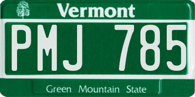 VT license plate PMJ785