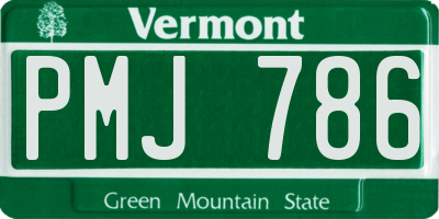 VT license plate PMJ786