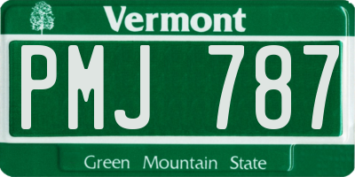 VT license plate PMJ787