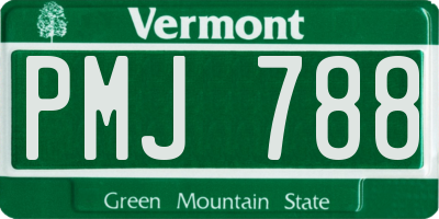 VT license plate PMJ788