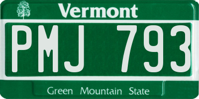 VT license plate PMJ793