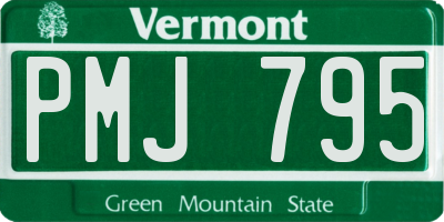 VT license plate PMJ795