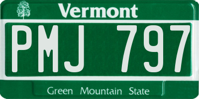 VT license plate PMJ797