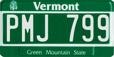 VT license plate PMJ799