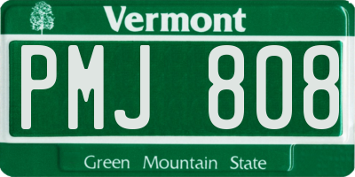 VT license plate PMJ808