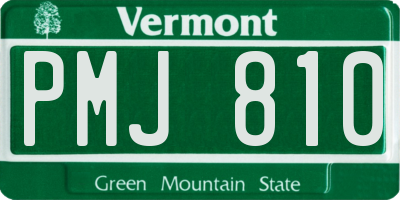 VT license plate PMJ810