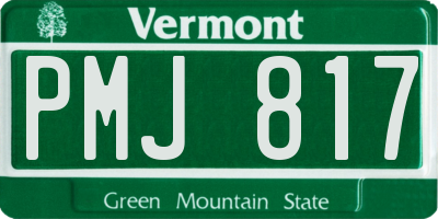 VT license plate PMJ817