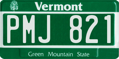 VT license plate PMJ821