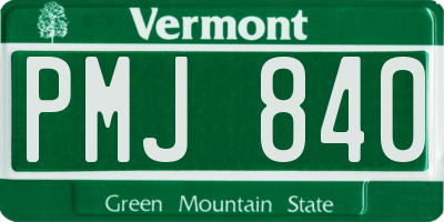 VT license plate PMJ840